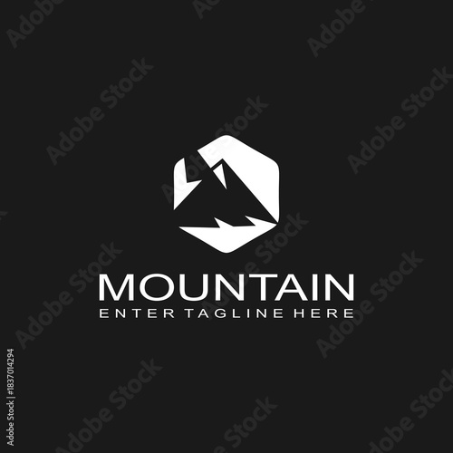 Mountain logo design, mountain range, vector, travel, outdoor, camping, valley, adventure, silhouette, outdoor, graphic, peak, element, shape, expedition, camp	