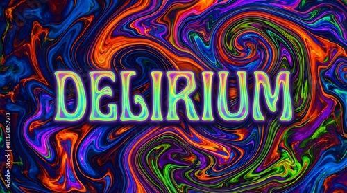 Stunning delirium psychedelic background with flowing vibrant colors and abstract liquid swirls