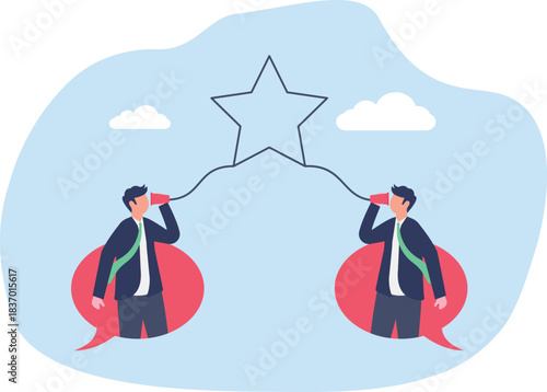 illustration of sharing or communication about business ratings and quality
