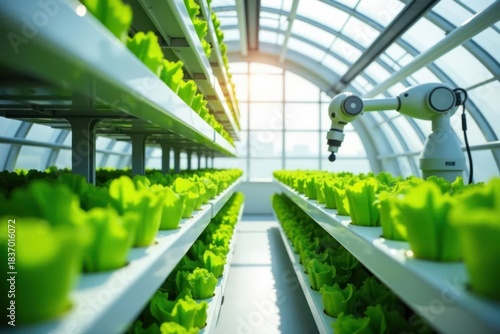 Automated Hydroponic Greenhouse Cultivation of Leafy Greens Utilizing Robotic Technology for Optimized Plant Growth and Harvesting