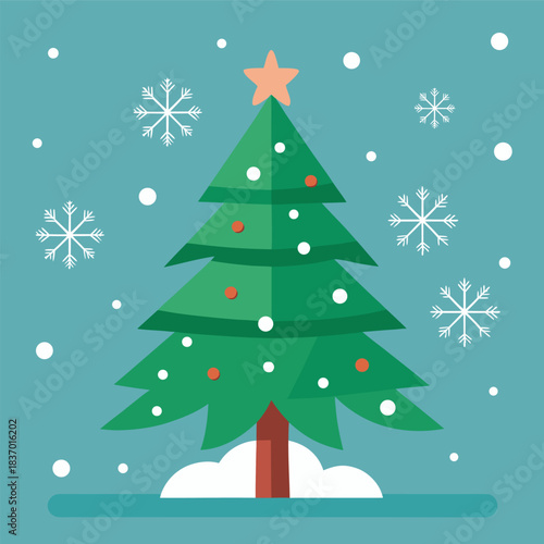 christmas tree with snowflakes