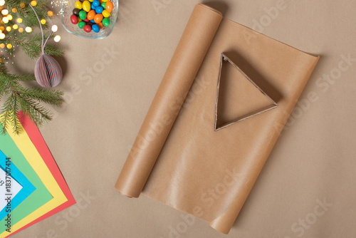 The triangles of the Advent calendar are made of thick cardboard. Step-by-step instructions. Step 5 Prepare the parchment paper