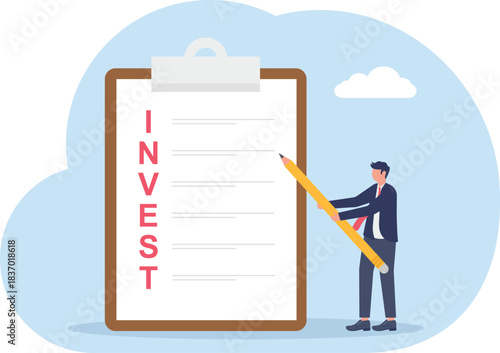 illustration of developing an investment strategy plan for the business sector

