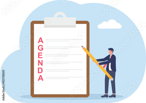 illustration of designing a work agenda or schedule for effectiveness and efficiency
