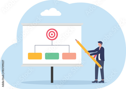 illustration of strategic planning to achieve business goals
