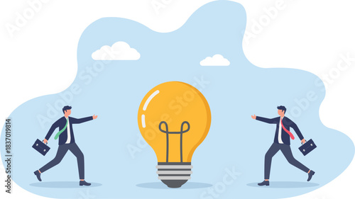 illustration of competition for the market with strategies, ideas, and innovations
