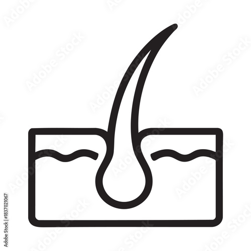 Hair follicle icon line art vector illustration for hair growth and scalp health