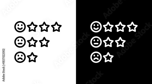 Star Rating  White Icon Set Design
