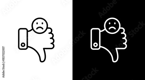 Thumbs Down  White Icon Set Design