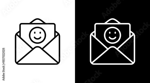 Feedback Envelope  White Icon Set Design