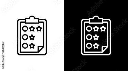 Survey Clipboard  White Icon Set Design