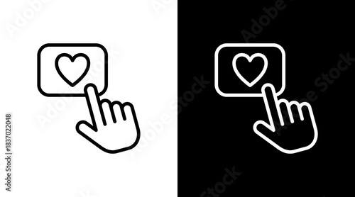 Like Button  White Icon Set Design