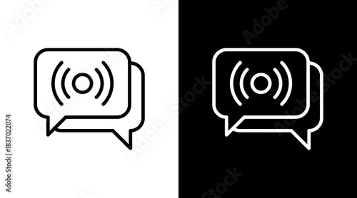Live Chat  White Icon Set Design