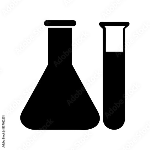 Laboratory equipment consisting of an Erlenmeyer flask and a test tube icon