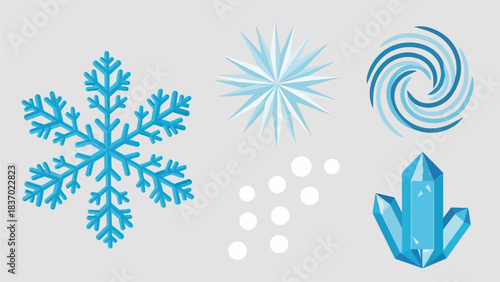 WINTER SOLSTICE SNOW SYMBOL ICON SET
