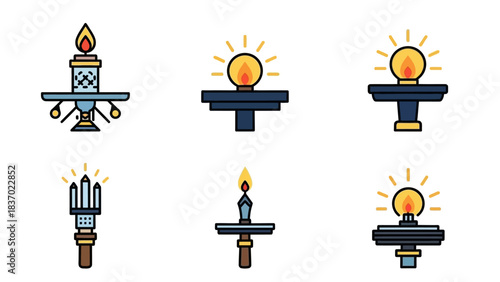 WINTER SOLSTICE LIGHT CEREMONY ICON SET