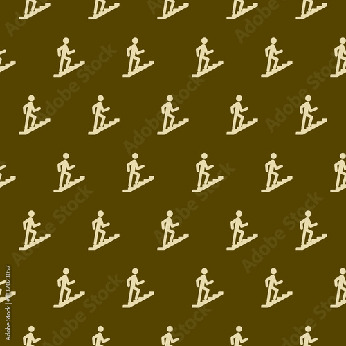 Man climbing the stairway pattern seamless isolated on color background