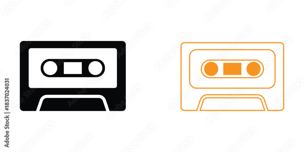 Fototapeta premium Retro Cassette Tape Icon outline