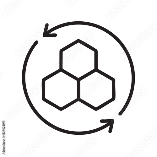 Sustainable organic natural ingredients recycling symbol for eco friendly products