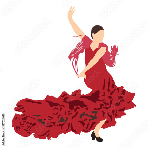 beautiful flamenco dancers performing a fiery dance vector