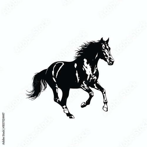 Running Horse Silhouette Vector Illustration