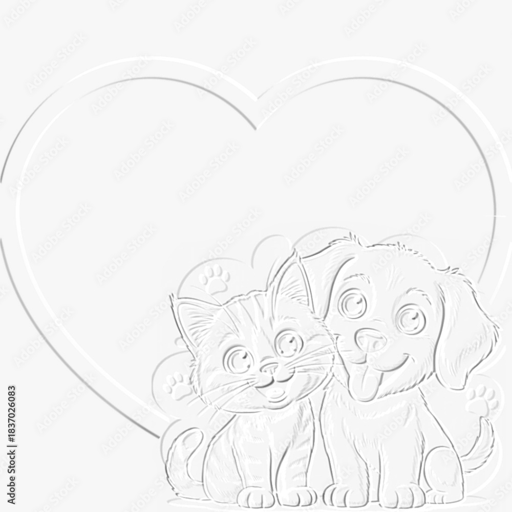 Obraz premium pets with heart