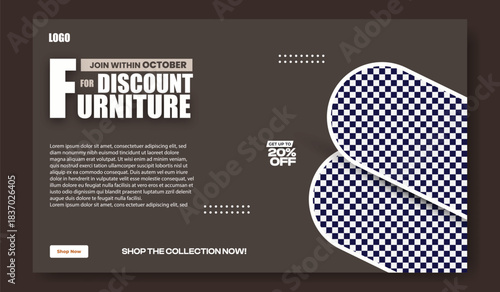 Modern home decor collection featuring stylish furniture and interior design ideas with discount offer.
Modern furniture for sale advertisement with 20 percent off discount and lifestyle images showca