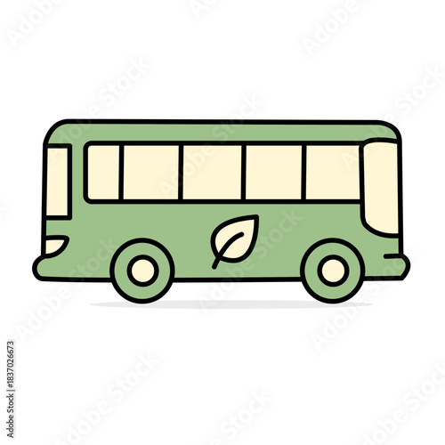 Public Transportation Green City Bus Icon
