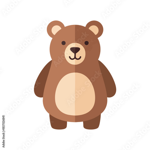 Cuddly Cartoon Brown Bear Illustration
