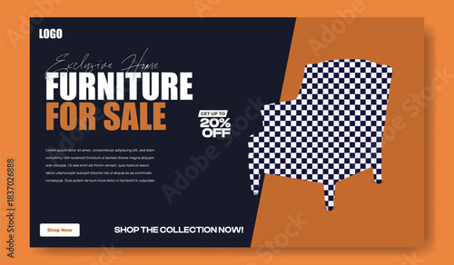 Modern home decor collection featuring stylish furniture and interior design ideas with discount offer.
Modern furniture for sale advertisement with 20 percent off discount and lifestyle images showca