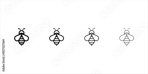 bee icon set line symbol sign vector, white background, eps10.