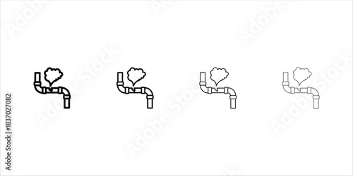Broken gas pipe vector, leak icon set, leak illustration for web and app, white background, eps10.