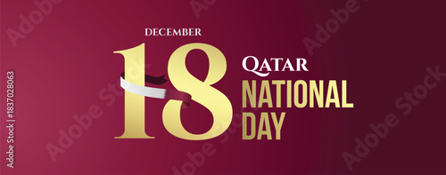 Qatar National Day concept Vector Illustration.