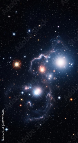 Vibrant Nebula and Stars in Deep Space