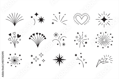 Burst and flare illustrations for motion effects, UI accents, and expressive art