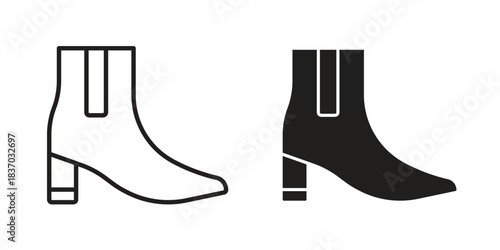 Ankle boots icons symbol, logo illustration. Vector graphics set