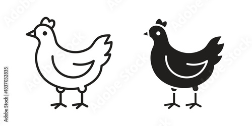 Avian Influenza icons symbol, logo illustration. Vector graphics set