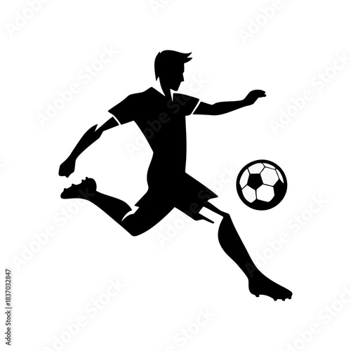 Football Player Black Vector Icon