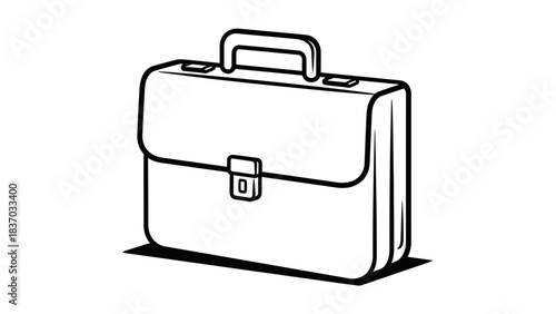 black suitcase isolated on white