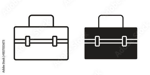 Big makeup box icons symbol, logo illustration. Vector graphics set