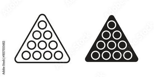 billiards icons symbol, logo illustration. Vector graphics set