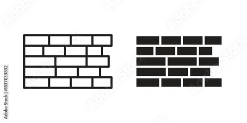 Brickwall icons symbol, logo illustration. Vector graphics set