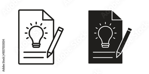 Briefing icons symbol, logo illustration. Vector graphics set