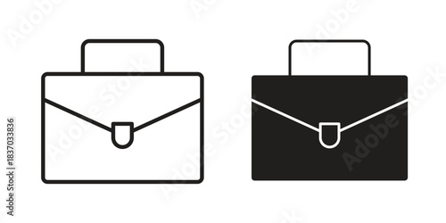 Briefcase icons symbol, logo illustration. Vector graphics set