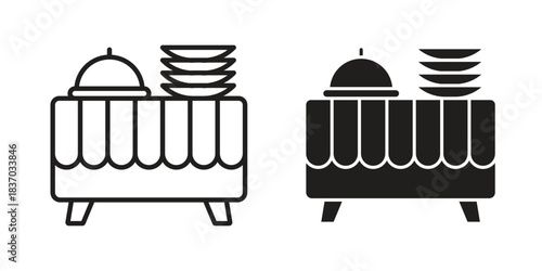 Buffet icons symbol, logo illustration. Vector graphics set