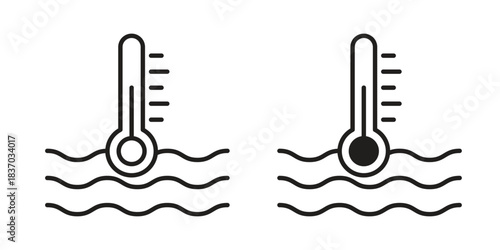 Car temperature icons symbol, logo illustration. Vector graphics set