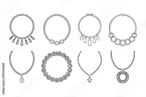 Thin-line luxury jewelry icon pack