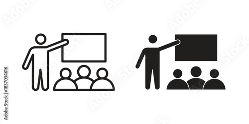 Classroom icons symbol, logo illustration. Vector graphics set