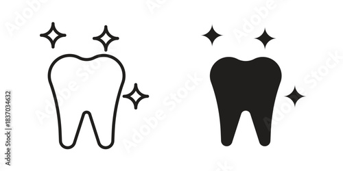Clean teeth icons symbol, logo illustration. Vector graphics set