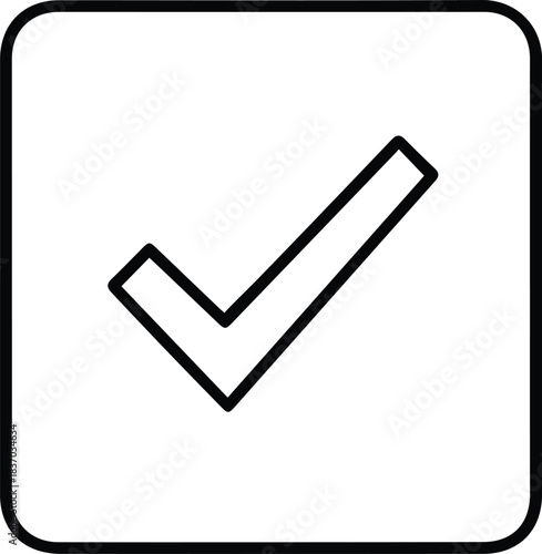 Minimalist Vector Checkbox Icon with Tick for Approval or Success